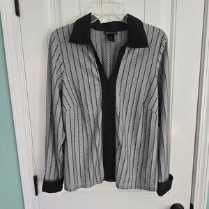 Lane Bryant Zippered Front Long Sleeve Shirt Size 14/16